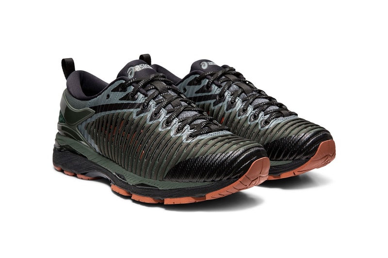 Kiko Kostadinov x ASICS Edition Gel-Delva sneaker pine green rosewood brown colorway release date price info purchase buy online ssense