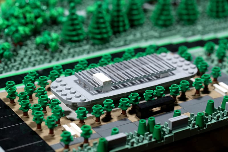 LEGO Apple Cupertino Campus recreated Spencer Rezkalla Santa Clara Valley model build design blocks tim cook steve jobs scale bricks california foster partners