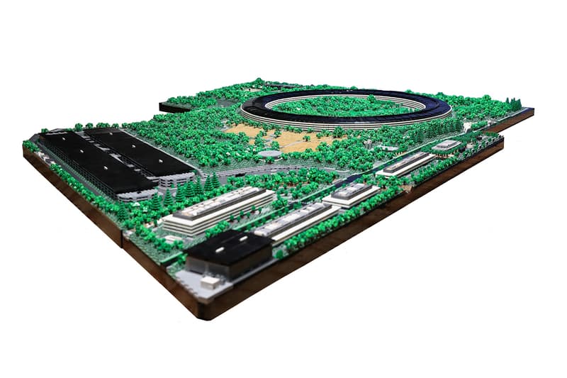 LEGO Apple Cupertino Campus recreated Spencer Rezkalla Santa Clara Valley model build design blocks tim cook steve jobs scale bricks california foster partners