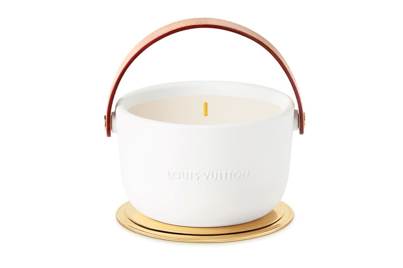 Louis Vuitton Ceramic Candles By Marc Newson leather price fragrances scents master perfumer Jacques Cavallier Belletrud leather studs release date