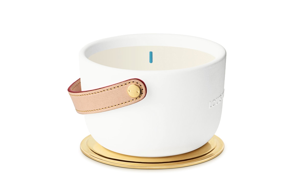 Louis Vuitton Ceramic Candles By Marc Newson leather price fragrances scents master perfumer Jacques Cavallier Belletrud leather studs release date