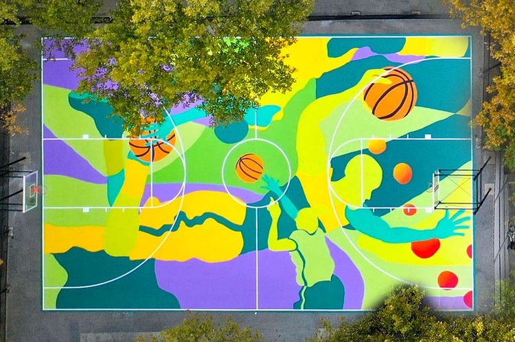 MADSTEEZ Paints Massive Basketball Mural in Historic NYC Park