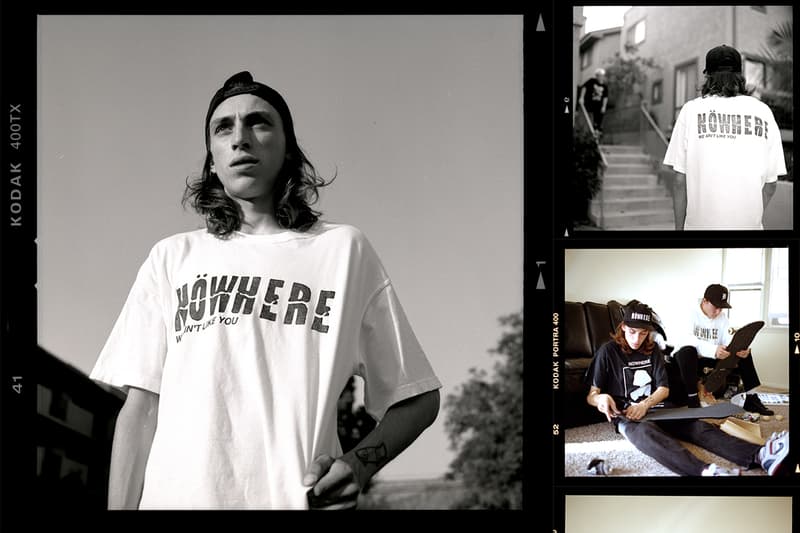 Mark Mcgregor Shane Gonzales NOWHERE SKATEBOARDS Noah Willet Eamon Samojla Demetrio Dipasquale Erik Arteaga Inaugural Release skateboard decks t shirts hoodies headwear