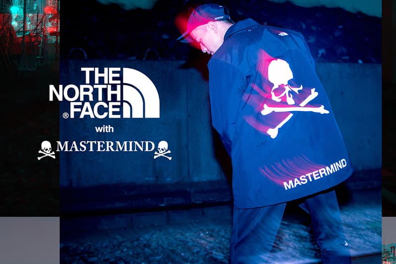 mastermind japan world the north face Urban Exploration collaboration collection drop release date lookbook nuptse glove coaches jacket skull puffer down hat cap pants october 13 2018 release date info drop buy closer look
