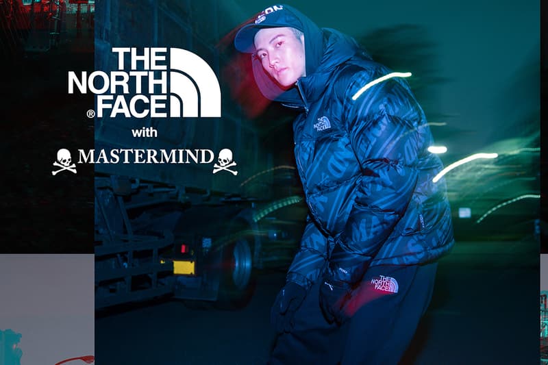 mastermind japan world the north face Urban Exploration collaboration collection drop release date lookbook nuptse glove coaches jacket skull puffer down hat cap pants october 13 2018 release date info drop buy closer look