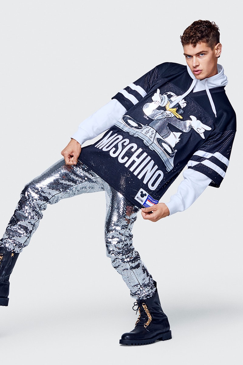 H&M jeremy scott moschino collaboration collection menswear disney mickey mouse goofy donald duck november 8 drop release date buy sell info lookbook