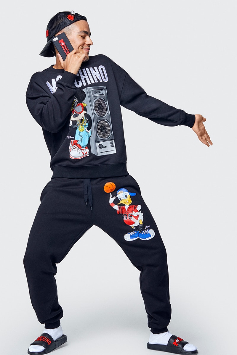 H&M jeremy scott moschino collaboration collection menswear disney mickey mouse goofy donald duck november 8 drop release date buy sell info lookbook
