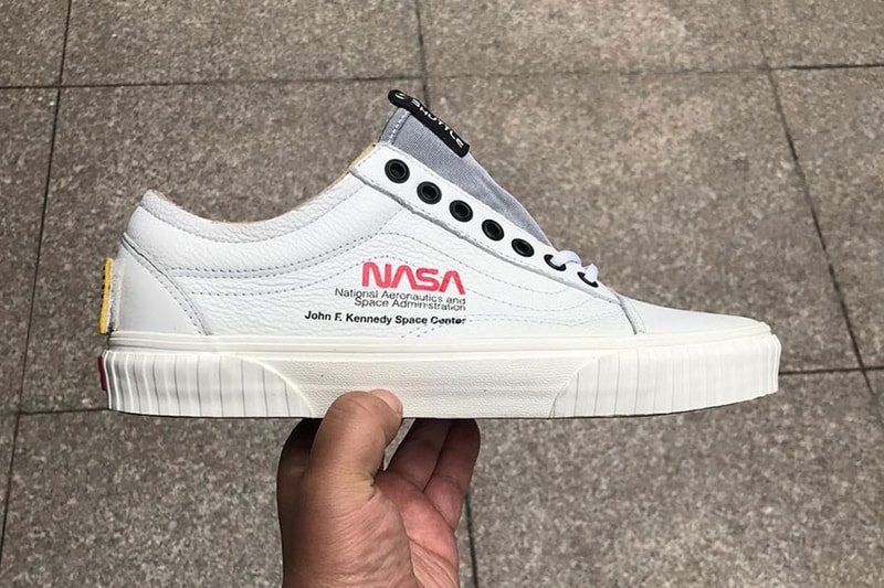 vans nasa sk8 hi old skool white black galaxy print sneaker skate release date footlocker collaboration collection white velcro patch print logo november 2 2018 drop release date info bag tote kids voyager red white blue black colorways