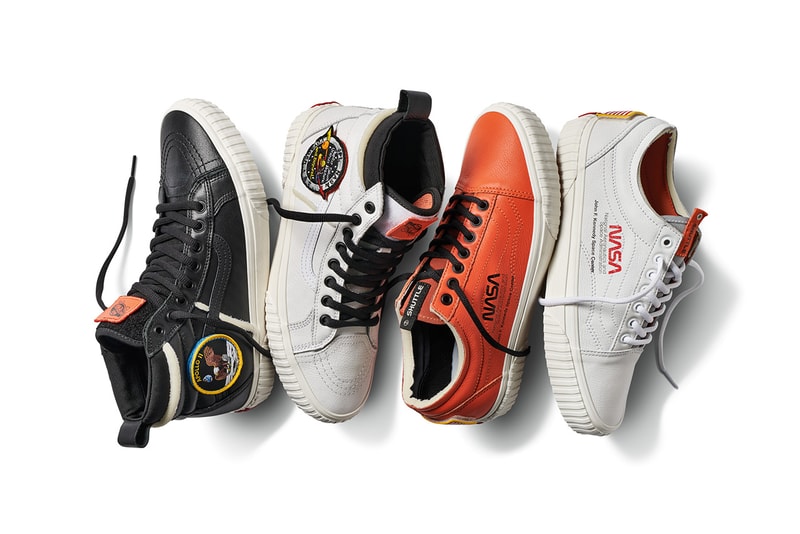 NASA Vans Collaboration Collection Official Images pictures sneakers clothing bag hoodie coaches jacket tee shirt black white astronaut voyager Space Torrey Padded MTE jacket apollo 11 Snag Plus Backpack grind skate duffel 60 years space voyager