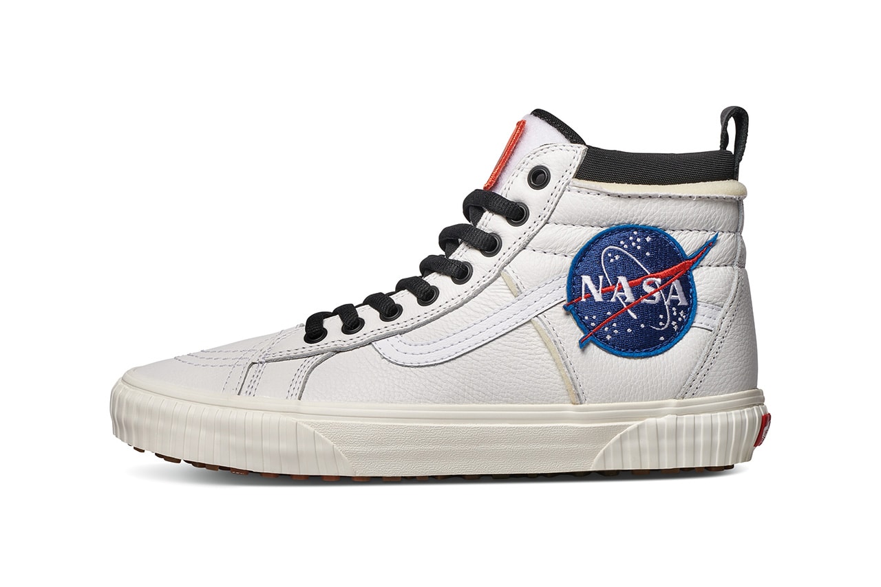 NASA Vans Collaboration Collection Official Images pictures sneakers clothing bag hoodie coaches jacket tee shirt black white astronaut voyager Space Torrey Padded MTE jacket apollo 11 Snag Plus Backpack grind skate duffel 60 years space voyager