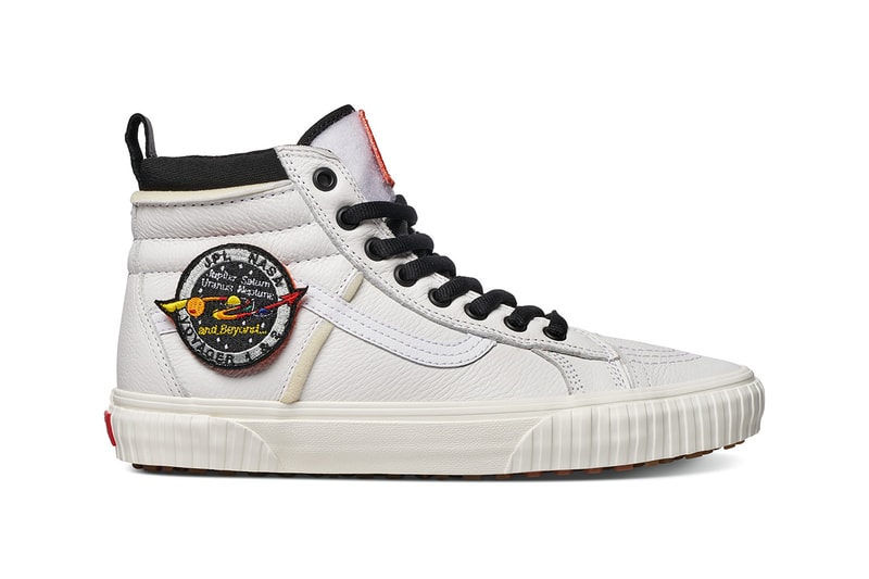 NASA Vans Collaboration Collection Official Images pictures sneakers clothing bag hoodie coaches jacket tee shirt black white astronaut voyager Space Torrey Padded MTE jacket apollo 11 Snag Plus Backpack grind skate duffel 60 years space voyager