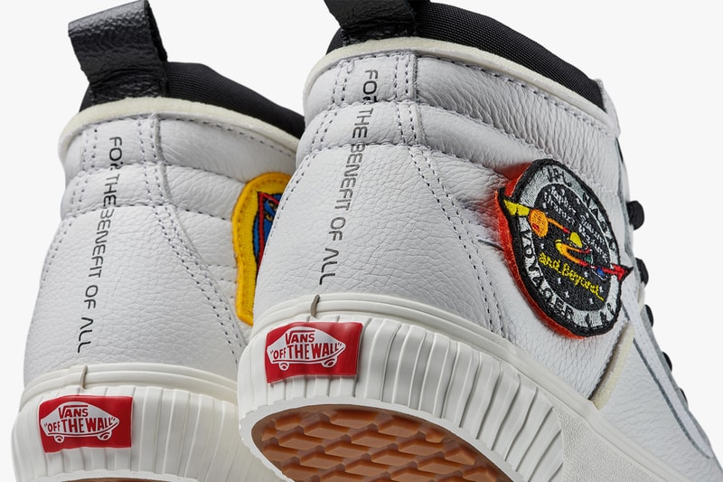 NASA Vans Collaboration Collection Official Images pictures sneakers clothing bag hoodie coaches jacket tee shirt black white astronaut voyager Space Torrey Padded MTE jacket apollo 11 Snag Plus Backpack grind skate duffel 60 years space voyager
