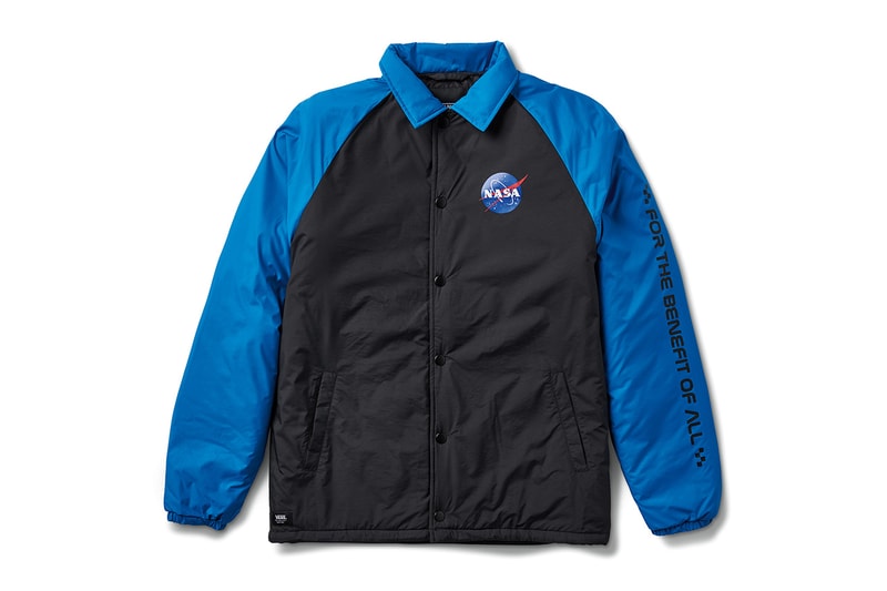 NASA Vans Collaboration Collection Official Images pictures sneakers clothing bag hoodie coaches jacket tee shirt black white astronaut voyager Space Torrey Padded MTE jacket apollo 11 Snag Plus Backpack grind skate duffel 60 years space voyager