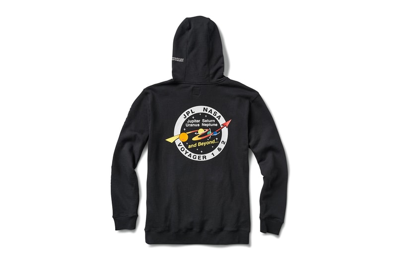 NASA Vans Collaboration Collection Official Images pictures sneakers clothing bag hoodie coaches jacket tee shirt black white astronaut voyager Space Torrey Padded MTE jacket apollo 11 Snag Plus Backpack grind skate duffel 60 years space voyager