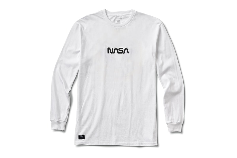 NASA Vans Collaboration Collection Official Images pictures sneakers clothing bag hoodie coaches jacket tee shirt black white astronaut voyager Space Torrey Padded MTE jacket apollo 11 Snag Plus Backpack grind skate duffel 60 years space voyager