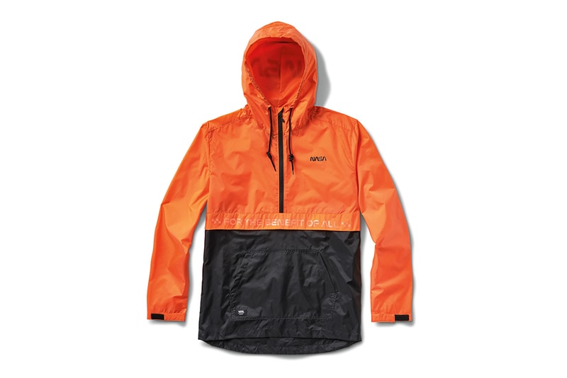 NASA Vans Collaboration Collection Official Images pictures sneakers clothing bag hoodie coaches jacket tee shirt black white astronaut voyager Space Torrey Padded MTE jacket apollo 11 Snag Plus Backpack grind skate duffel 60 years space voyager