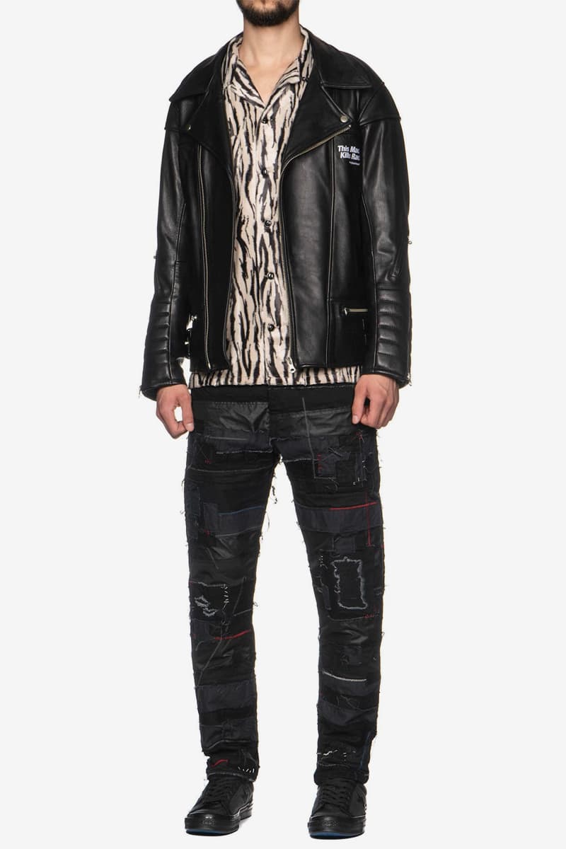 NEIGHBORHOOD Crust Punk Denim Pants Release Patchwork Stitch Zig Zag Black Red White Jeans Crust Skinny C PT