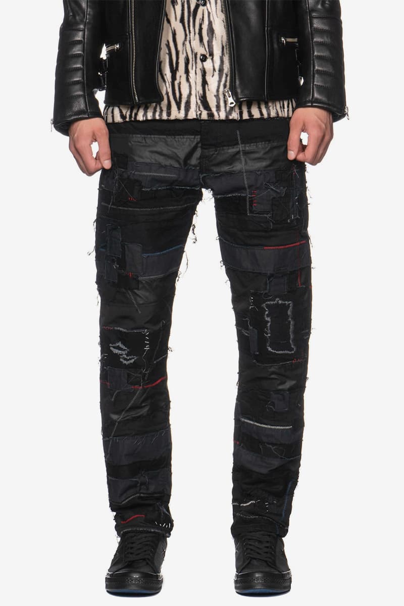 NEIGHBORHOOD Crust Punk Denim Pants Release Patchwork Stitch Zig Zag Black Red White Jeans Crust Skinny C PT