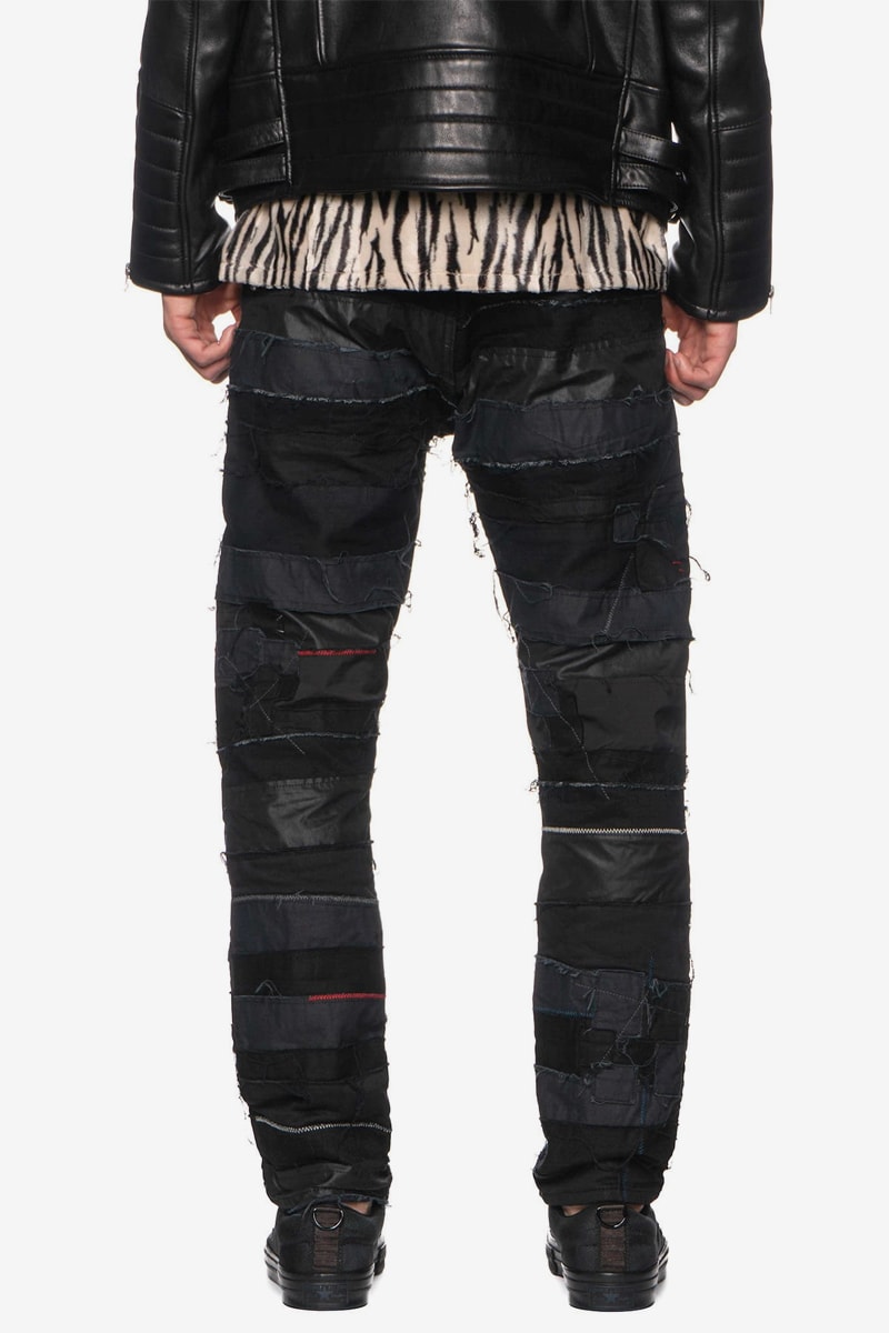 NEIGHBORHOOD Crust Punk Denim Pants Release Patchwork Stitch Zig Zag Black Red White Jeans Crust Skinny C PT 
