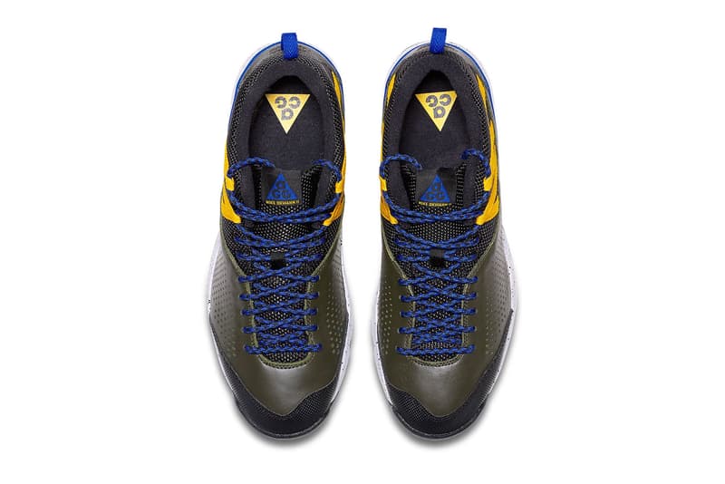 Nike ACG Okwahn II "Sequoia" colorway release date info price sneaker trail hiking all conditions gear olive yellow blue trends