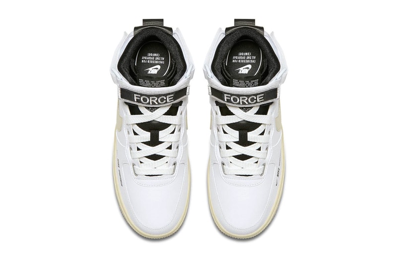 Nike Air Force 1 Utility High Release Information logo sneaker branding black white pink colorways date info 