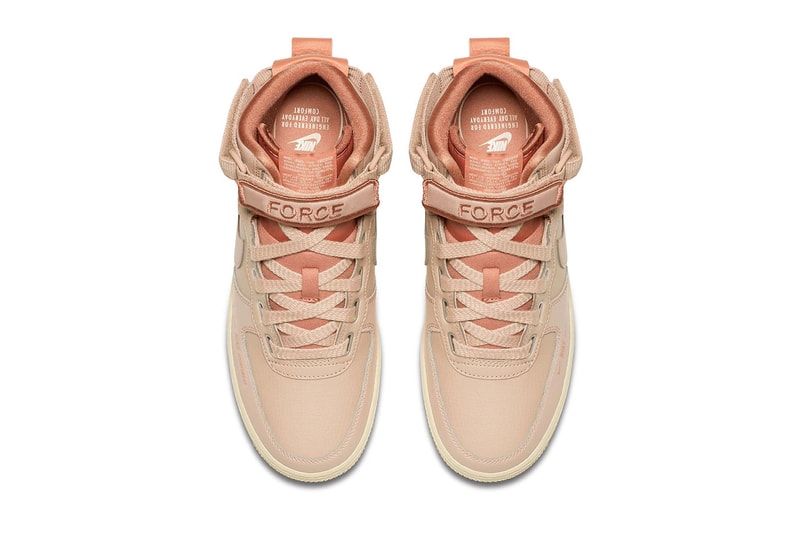 Nike Air Force 1 Utility High Release Information logo sneaker branding black white pink colorways date info 