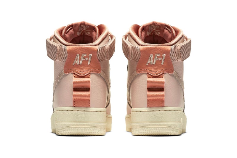 Nike Air Force 1 Utility High Release Information logo sneaker branding black white pink colorways date info 