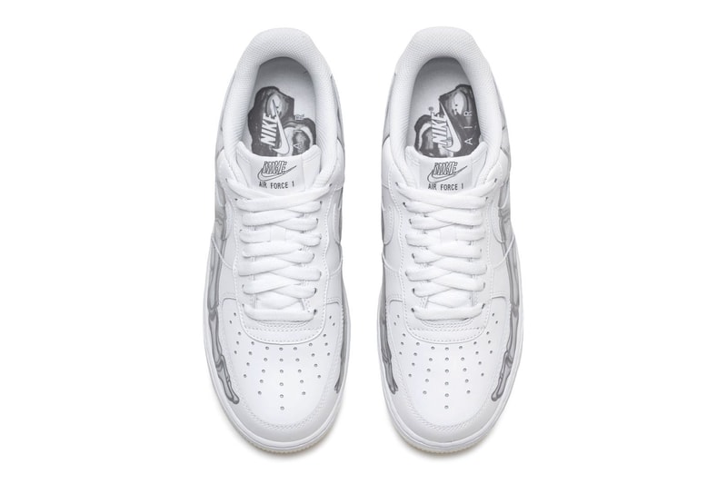 Nike Halloween Air Force 1 Skeleton Official Look Glow in the dark White