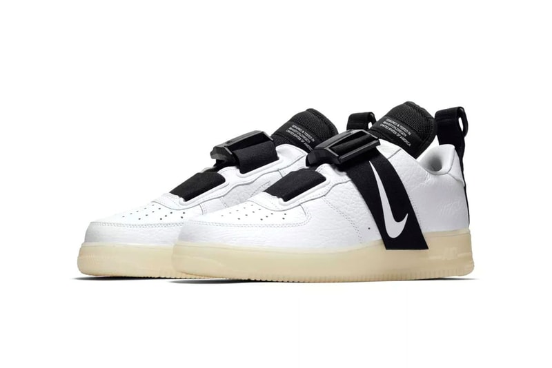 nike air force 1 utility release date 2018 october nike sportswear footwear white black Magnetic Buckle strap nylon ballistic closure ststem