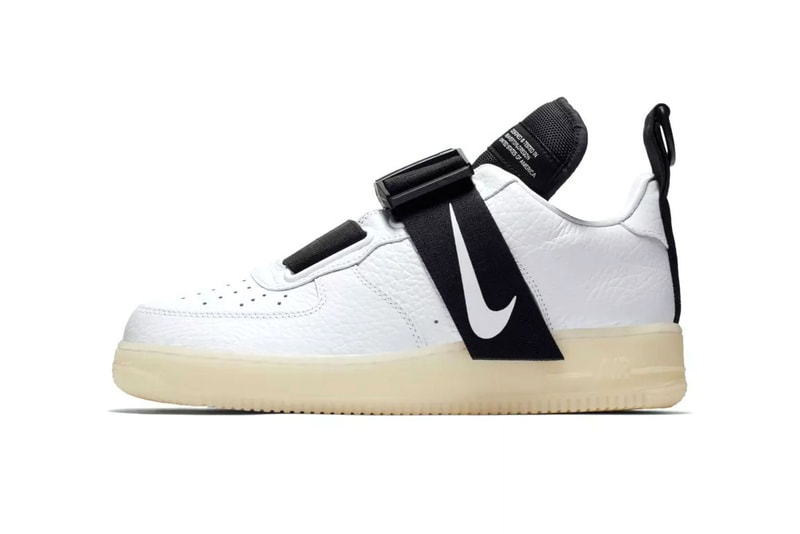 nike air force 1 utility release date 2018 october nike sportswear footwear white black Magnetic Buckle strap nylon ballistic closure ststem