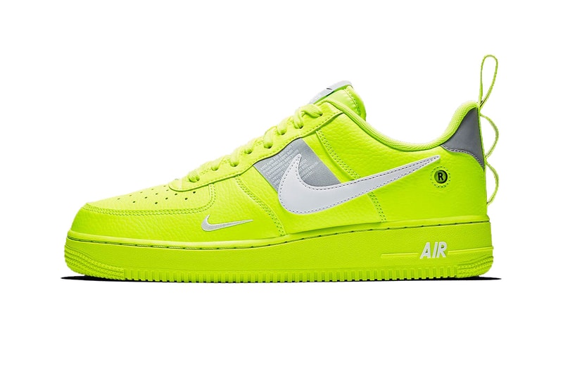 nike air force 1 utility volt white black wolf grey colorway  AJ7747-700