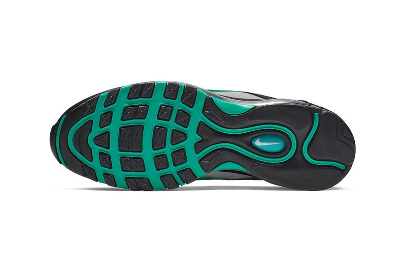 Nike Air Max 97 Emerald Green white black leather mesh release info sneakers