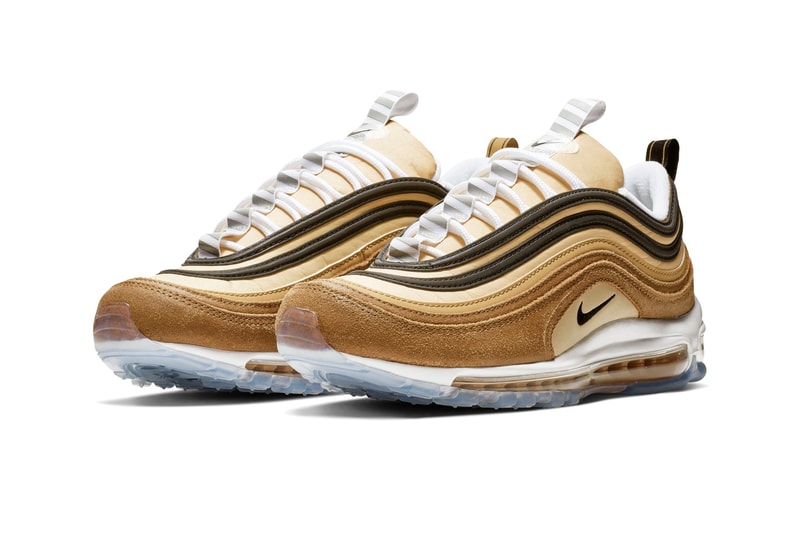Nike Air Max 97 "Elemental Gold" Barcode Sole unit colorway release date info ALE BROWN / BLACK - ELEMENTAL GOLD