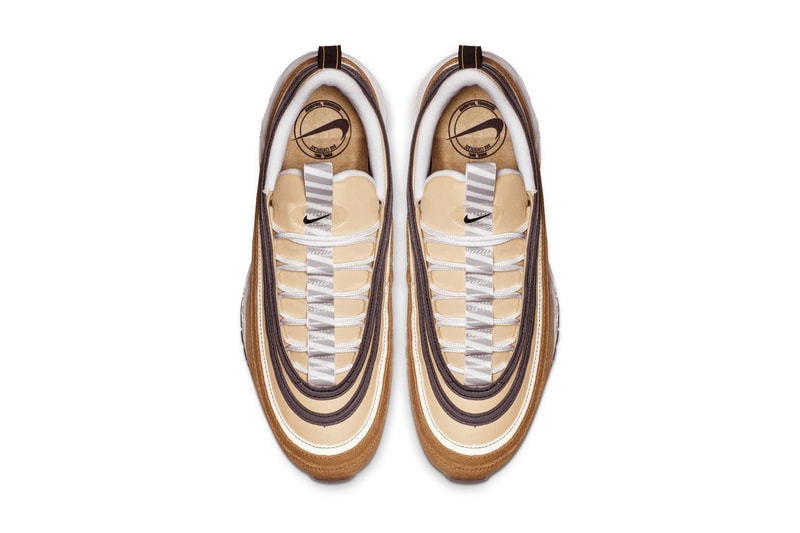 Nike Air Max 97 "Elemental Gold" Barcode Sole unit colorway release date info ALE BROWN / BLACK - ELEMENTAL GOLD
