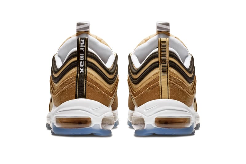 Nike Air Max 97 "Elemental Gold" Barcode Sole unit colorway release date info ALE BROWN / BLACK - ELEMENTAL GOLD