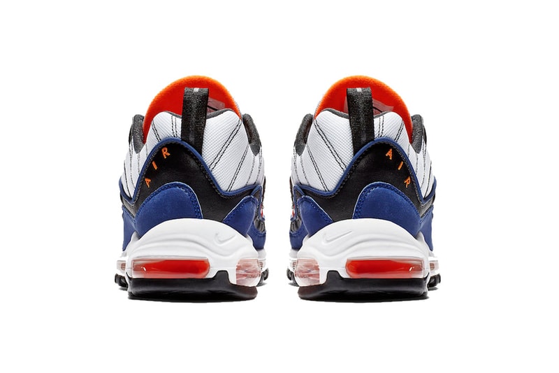 nike air max 98 white deep royal blue total orange black 2018 november nike sportswear footwear