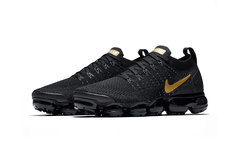 nike air vapormax flyknit 2 0 black metallic gold metallic platinum 2018 october footwear nike sportswear