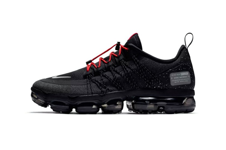 Nike Air VaporMax Run Utility Adds Channels its Inner "Bred" With Red Laces