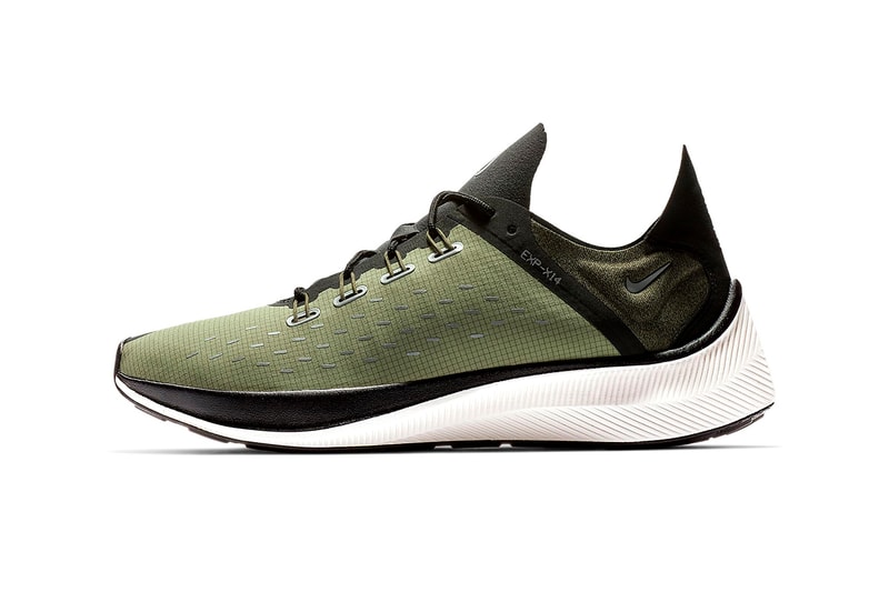 Nike EXP-X14 Olive release date details information closer look military inspired influenced aesthetic