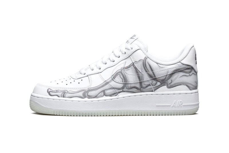 Nike Halloween Air Force 1 Skeleton Official Look Glow in the dark White