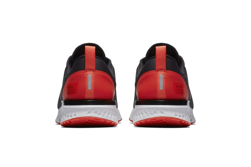 Nike Odyssey React Shield NRG "Black/Habanero Red" release date info price sneaker colorway running sportswear runner traction 
