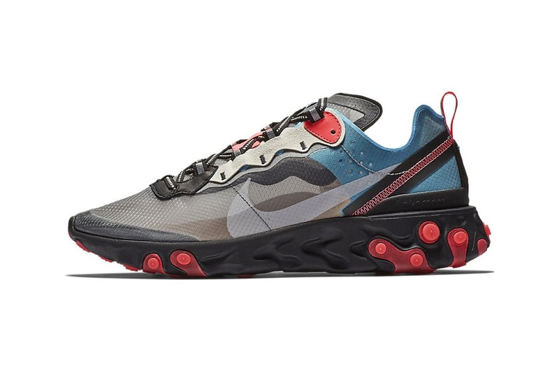 Nike React Element 87 "Blue Chill/Solar Red" Release Date info sneaker colorways black grey price purchase buy online 