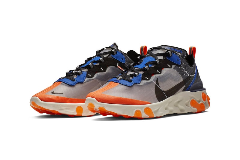 Nike's React Element 87 "Thunder Blue/Total Orange" Release Date blue black grey orange info price purchase online sneaker colorway