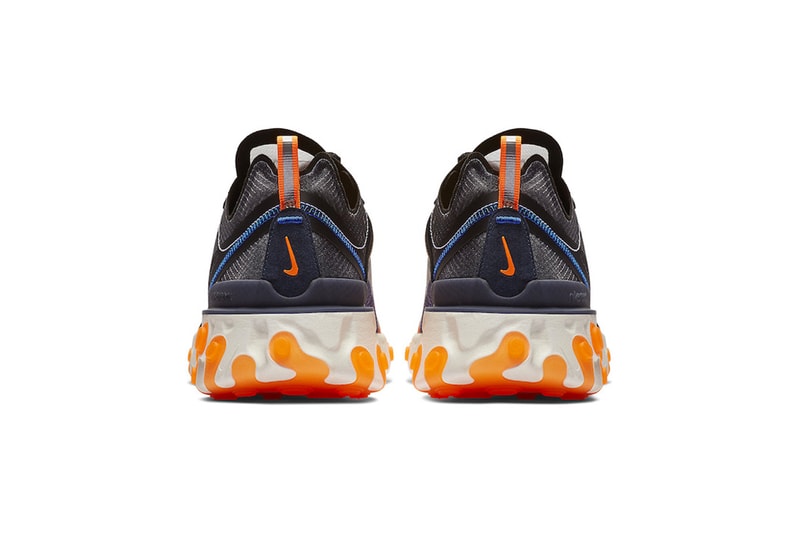 Nike's React Element 87 "Thunder Blue/Total Orange" Release Date blue black grey orange info price purchase online sneaker colorway