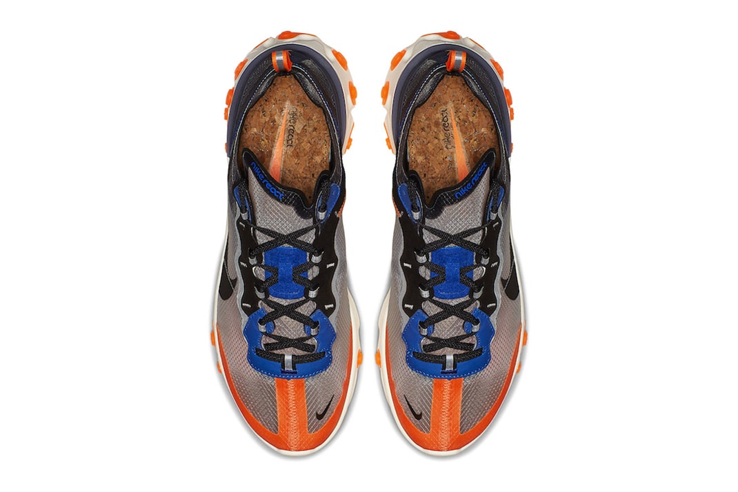 Nike's React Element 87 "Thunder Blue/Total Orange" Release Date blue black grey orange info price purchase online sneaker colorway