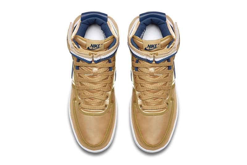 Nike Vandal High Supreme "Gold/Navy" swoosh
