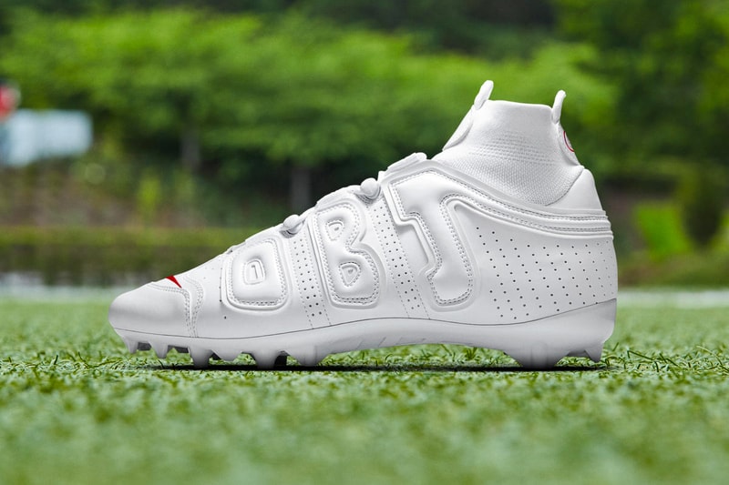 Nike Vapor Untouchable Pro 3 OBJ Uptempo Cleat Odell Beckham Jr. football grid iron sports Nike Air More Uptempo Philadelphia Eagles New York Giants footwear performance NFL
