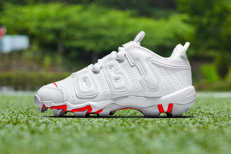 Nike Vapor Untouchable Pro 3 OBJ Uptempo Cleat Odell Beckham Jr. football grid iron sports Nike Air More Uptempo Philadelphia Eagles New York Giants footwear performance NFL