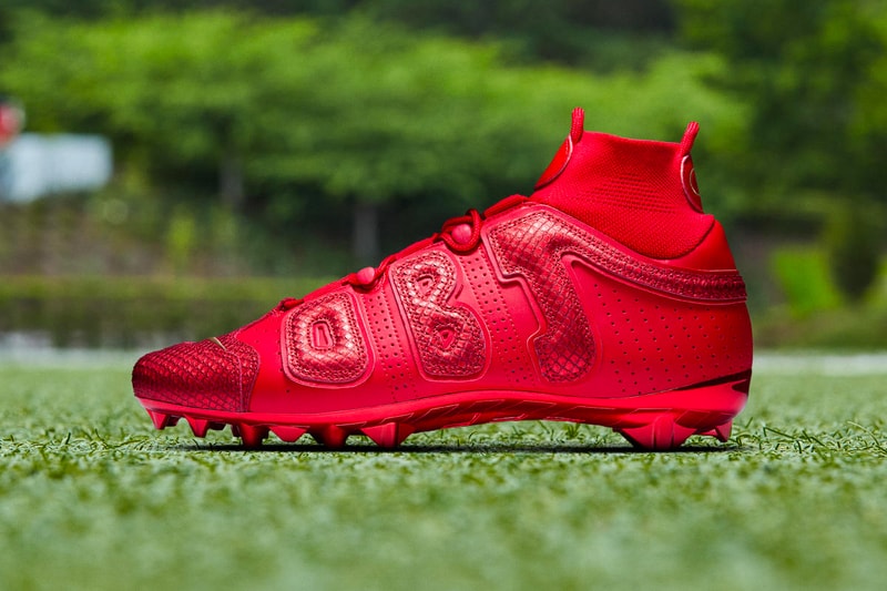 Nike Vapor Untouchable Pro 3 OBJ Uptempo Cleat Odell Beckham Jr. football grid iron sports Nike Air More Uptempo Philadelphia Eagles New York Giants footwear performance NFL
