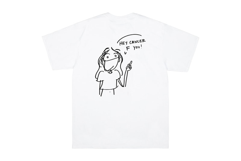 noah Arianna Margulis breast cancer awareness month october 15 2018 drop release date info tee shirt white light blue fuck off graphic print